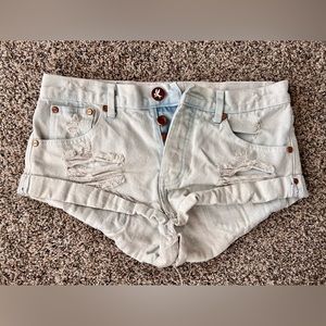 One by One Teaspoon Bandits Distressed Shorts